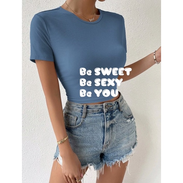 Áo thun crop top cột dây nơ phía sau siêu xinh