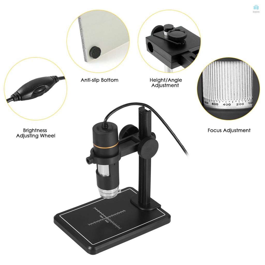 Kính Hiển Vi Kỹ Thuật Số USB Phóng Đại 1000 Lần Có 8 Đèn LED Và Giá Đỡ Mới617