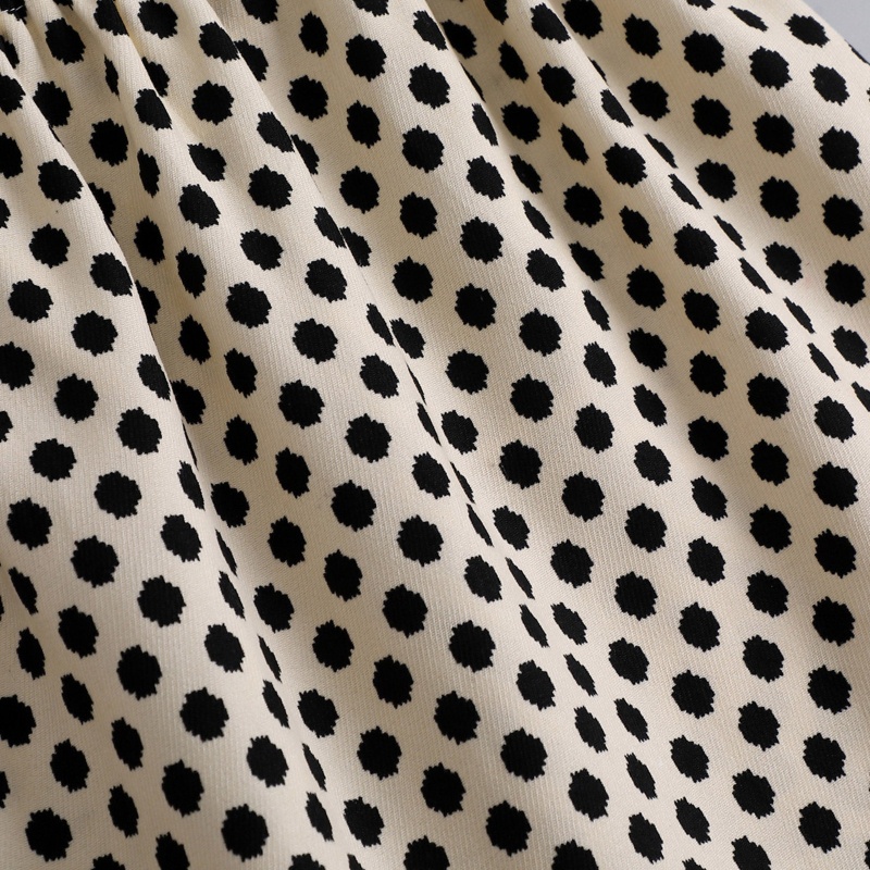 Áo Sơ Mi Giả Nối Dài Phối Chân Váy Chấm Bi Thời Trang Cho Nữ