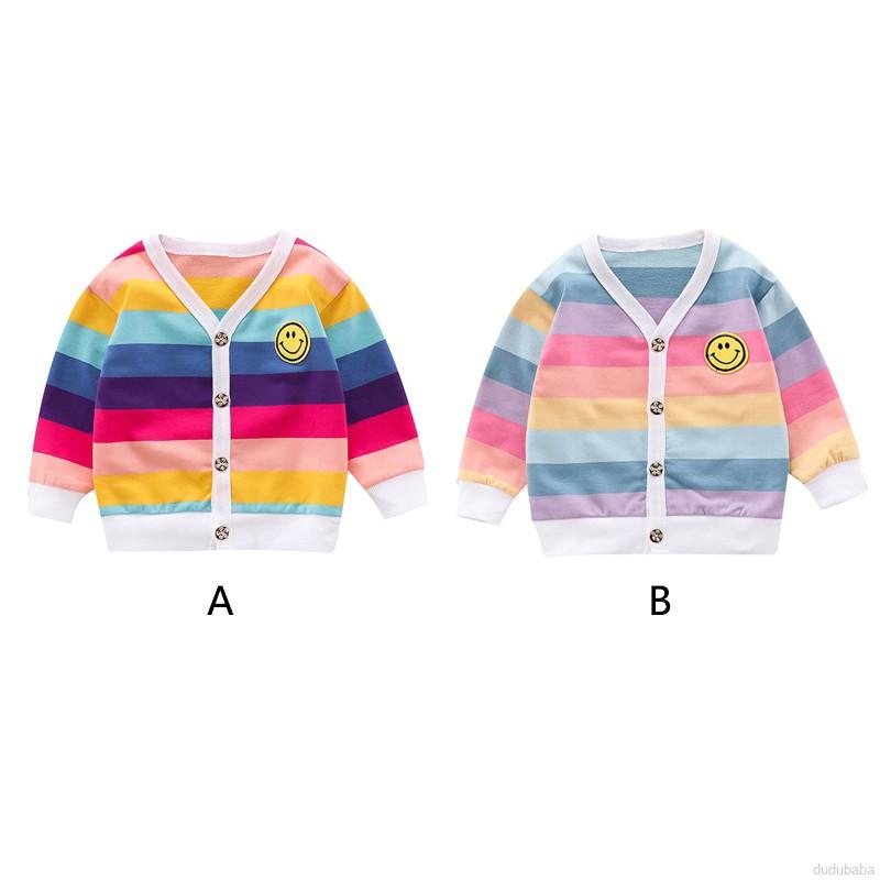 Áo khoác cardigan phối sọc đủ màu mùa thu đông cho bé