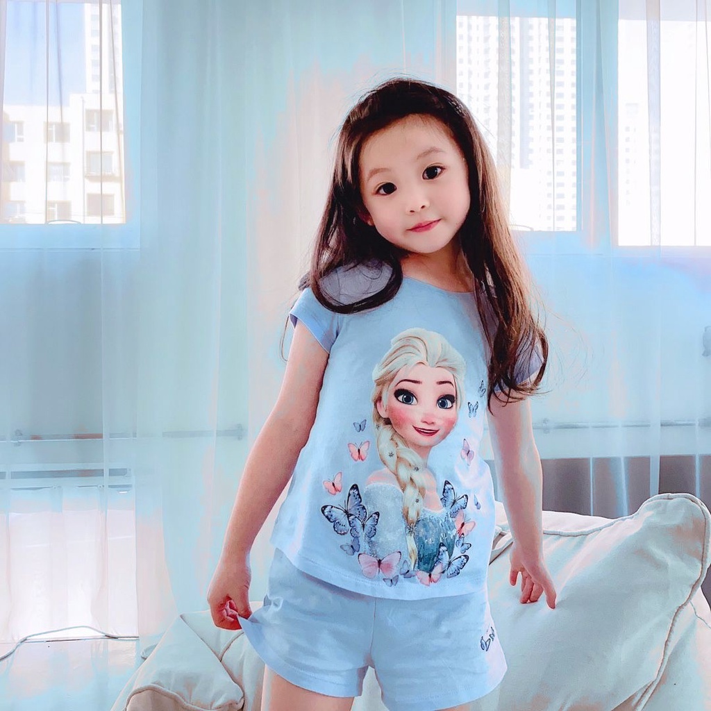 Đồ bộ bé gái hoạt hình QATE875 - đồ bộ cho bé gái từ sơ sinh đến 18kg