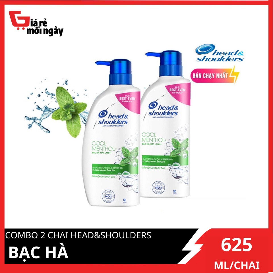 COMBO 2 chai Head&amp;Shoulders Bạc hà 625ml