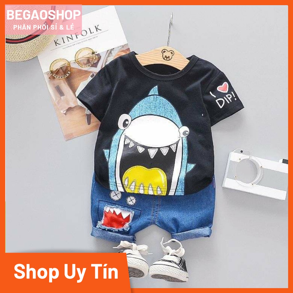 Bộ đồ bé trai BabyGao hoạ tiết cá mập baby siêu ngầu