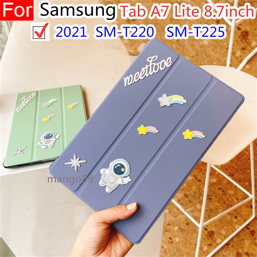 Bao da máy tính bảng nắp lật gấp làm ba cho Samsung Galaxy Tab A7 Lite 2021 8.7inch T220 T225