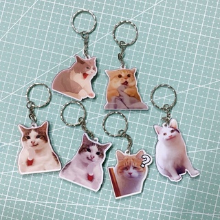 Móc khoá mica mèo meme cute- bựa