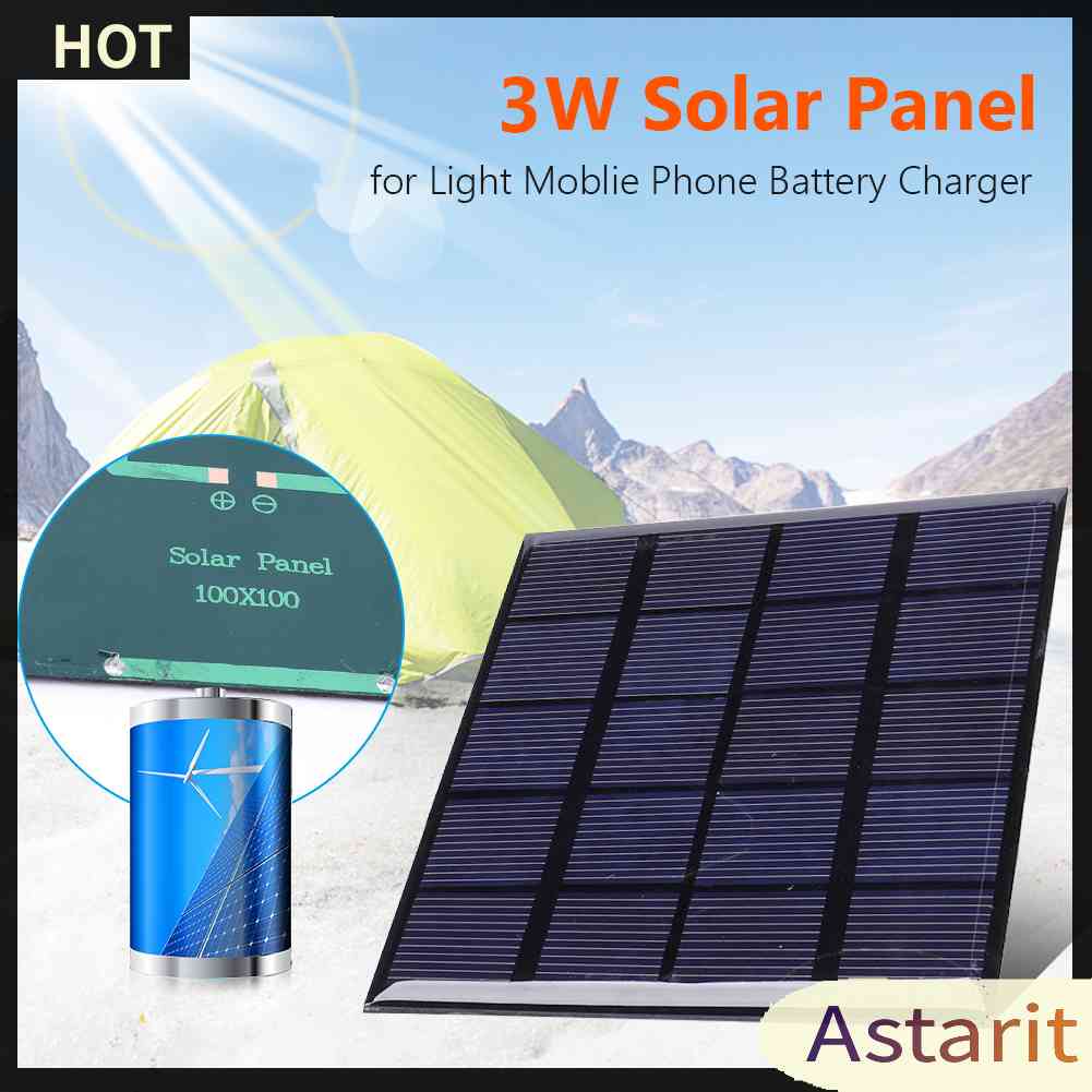 Tấm Sạc Pin Năng Lượng Mặt Trời 3W 5V Cho Pin Điện Thoại