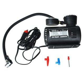 Máy bơm hơi nén khí 12V 300ps + Bộ phụ kiện kèm theo