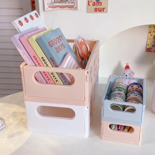 Rổ đựng đồ để bàn, rổ xếp. rổ đựng washi