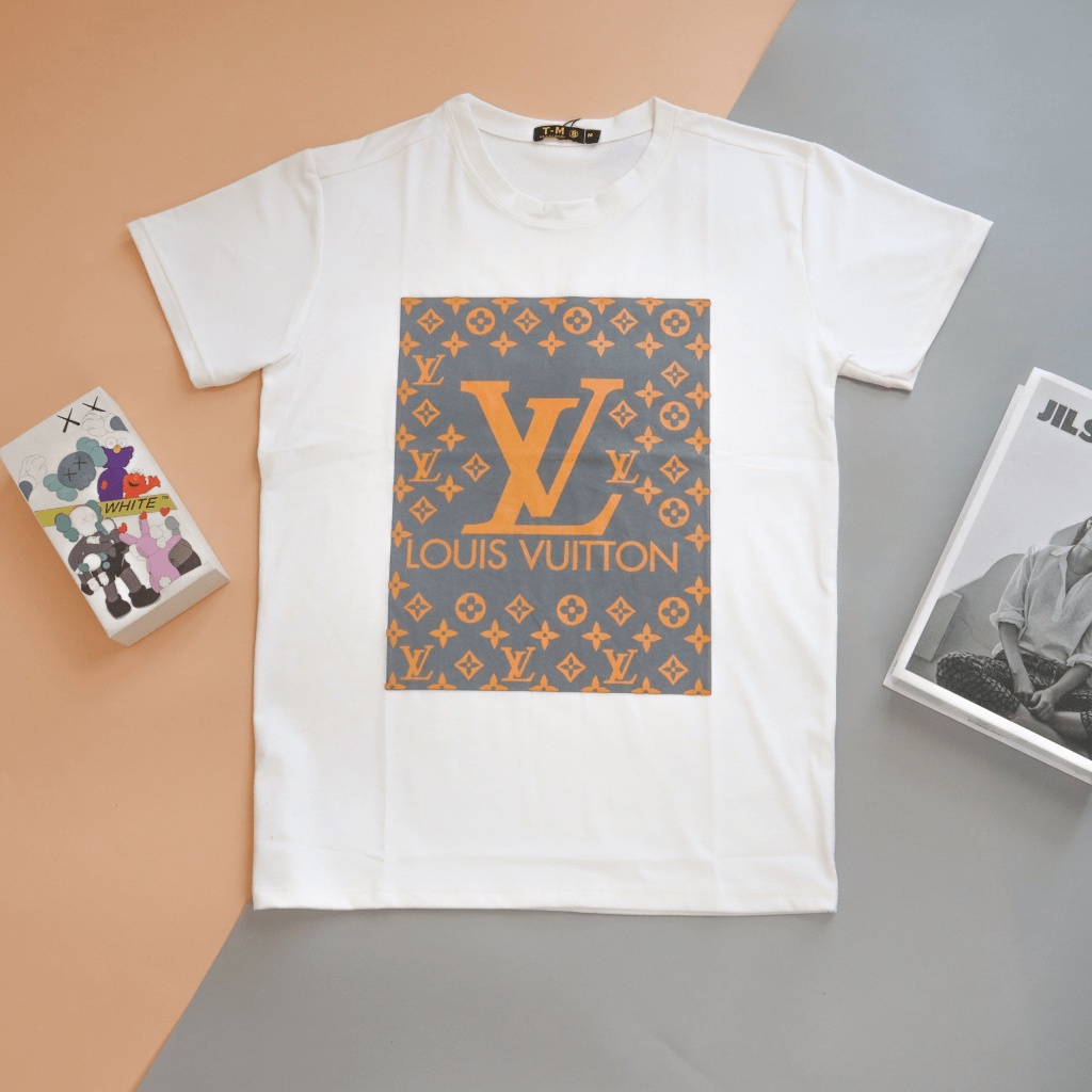 [CÓ VIDEO] Áo thun nam LV có cổ tay ngắn chất đẹp vải cotton co dãn thấm hút mồ hôi tốt dáng body 2 màu trắng đen cao cấ