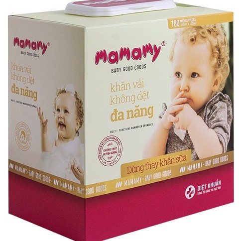 Khăn giấy khô đa năng Mamamy 180 tờ,