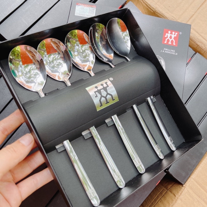 Bộ 5 Thìa Ăn Cơm Ăn Cháo Inox Zwilling Hàng Của Đức Cao Cấp Xịn Xò