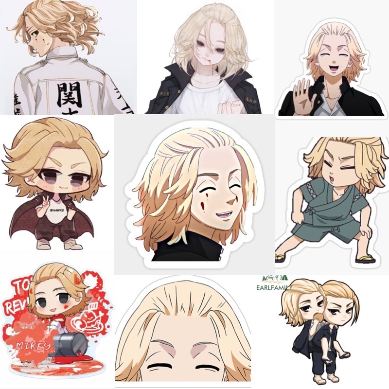 ảnh Sticker Mikey tokyo revengers 30 hình ép lụa khác nhau / Hình dán Mikey