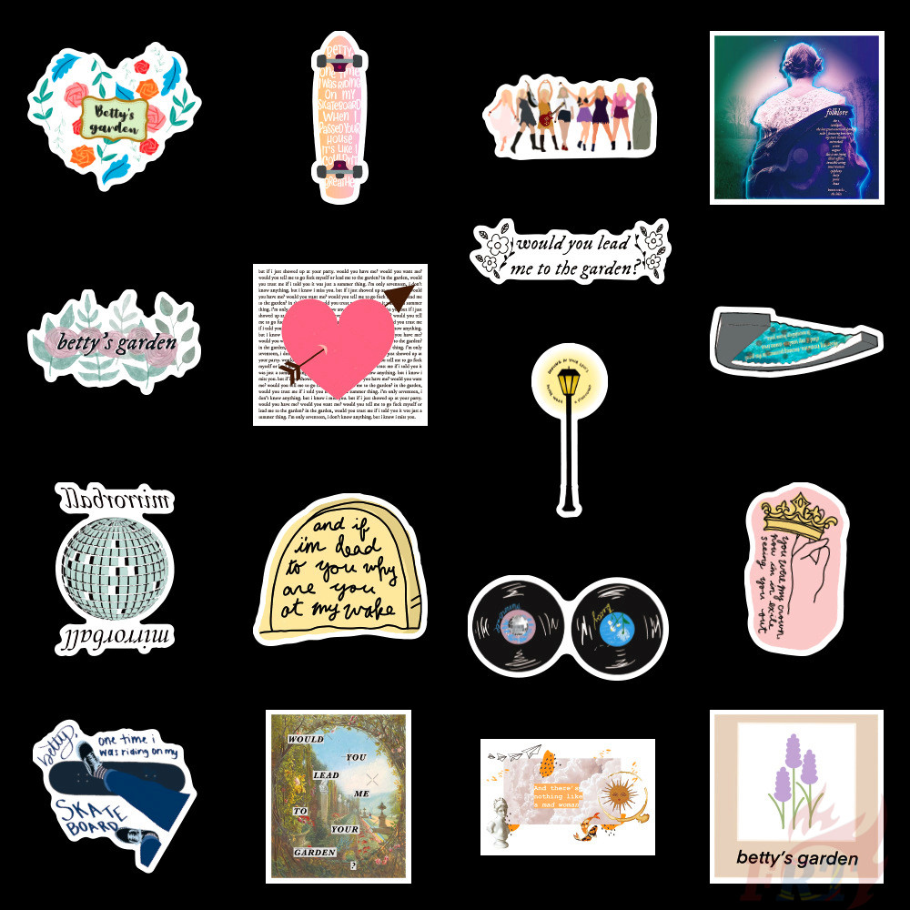 ❉ Taylor Swift：Folklore Series A - Betty’s Garden Stickers ❉ 50Pcs/Set Waterproof DIY Fashion Decals Doodle Stickers