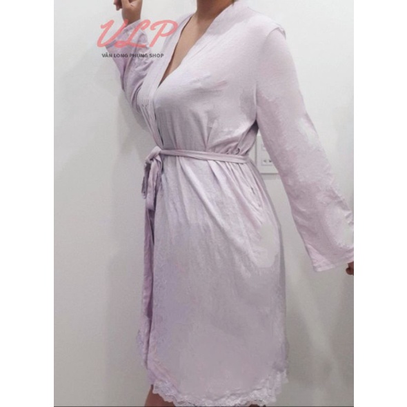 [BIGSIZE_95KG]_DN113_Áo choàng Cotton dài phối ren