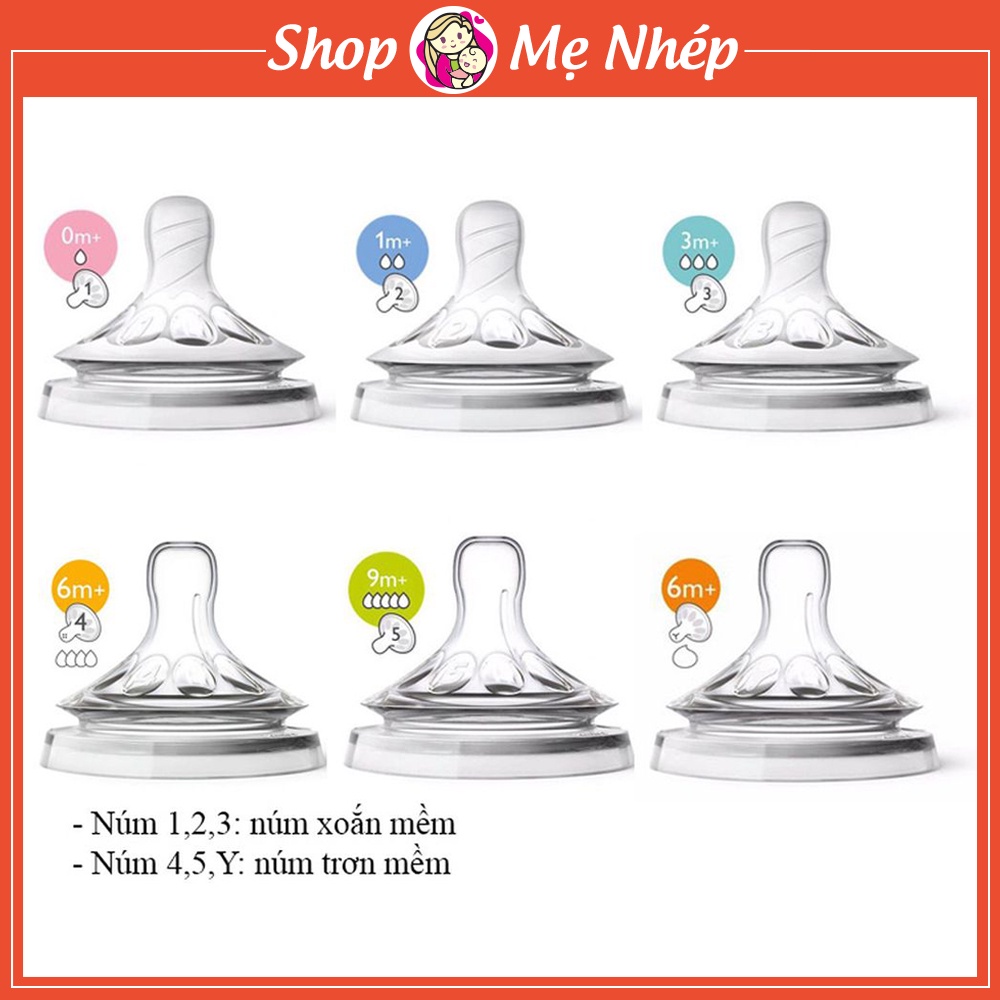 Free Ship  Núm ti Philips Avent Natural cổ rộng đủ số [CAM KẾT BÁN GIÁ NHẬP - HÀNG CHÍNH HÃNG]