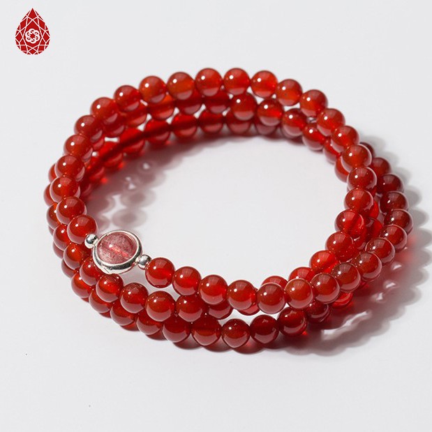 Vòng 3 line mã não đỏ phối charm bạc - Ngọc Quý