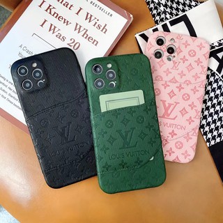 ❤ ❤️Iphone Luxury Frosted Card Holder Wallet Khe cắm thẻ Vỏ iPhone 12 pro max 11 pro max Xs max xr x 7 8 plus Bảo hiểm toàn diện Chức năng khá sáng tạo Da PU Bảo vệ Camera Vỏ chống sốc Túi đựng điện thoại Vỏ