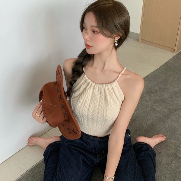 Áo Yếm Dệt Kim 【ZHELIHANGFEI】 / Hai Dây