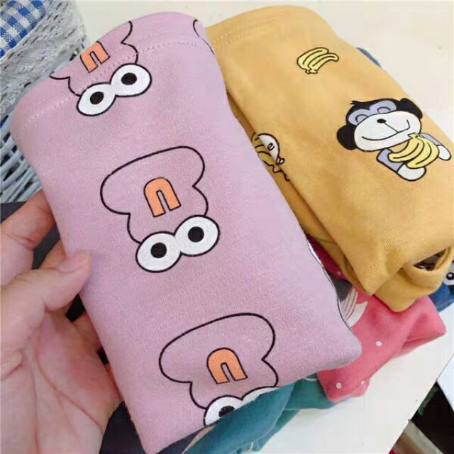 Bộ đồ cotton áo dài cài khuy vai và quần cạp cao cho bé dưới 5 tuổi