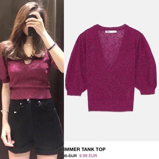 Áo tím cổ tim zaza authentic . Mặc Lên tôn da lắm chị em. Hàng od TBn . Săn sale nấc cuối . Mic đồ dễ mặc thu đẹp luôn☘️