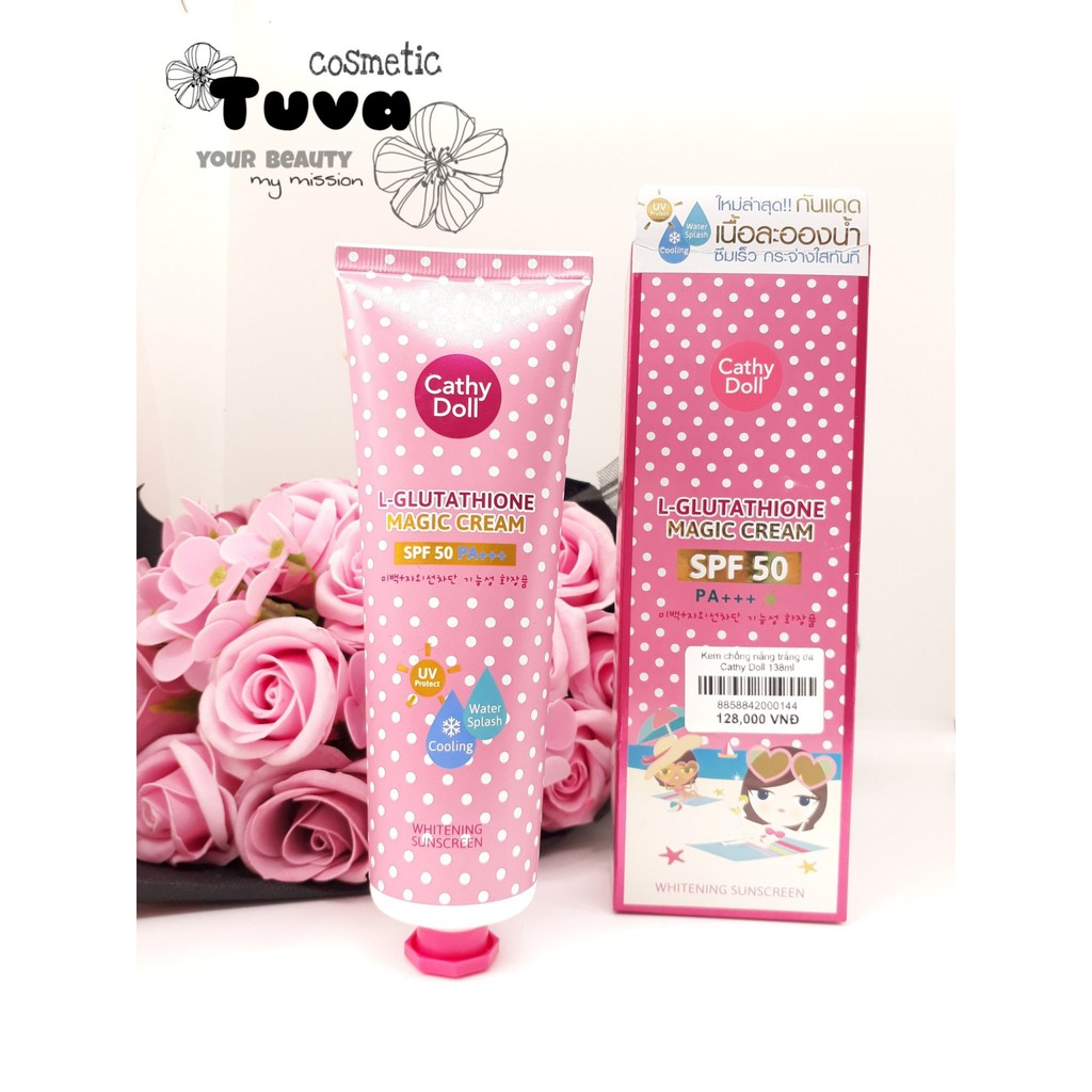 Kem Chống Nắng Trắng Da Cathy Doll L-glutathione Magic Cream SPF50 PA+++ 138ml