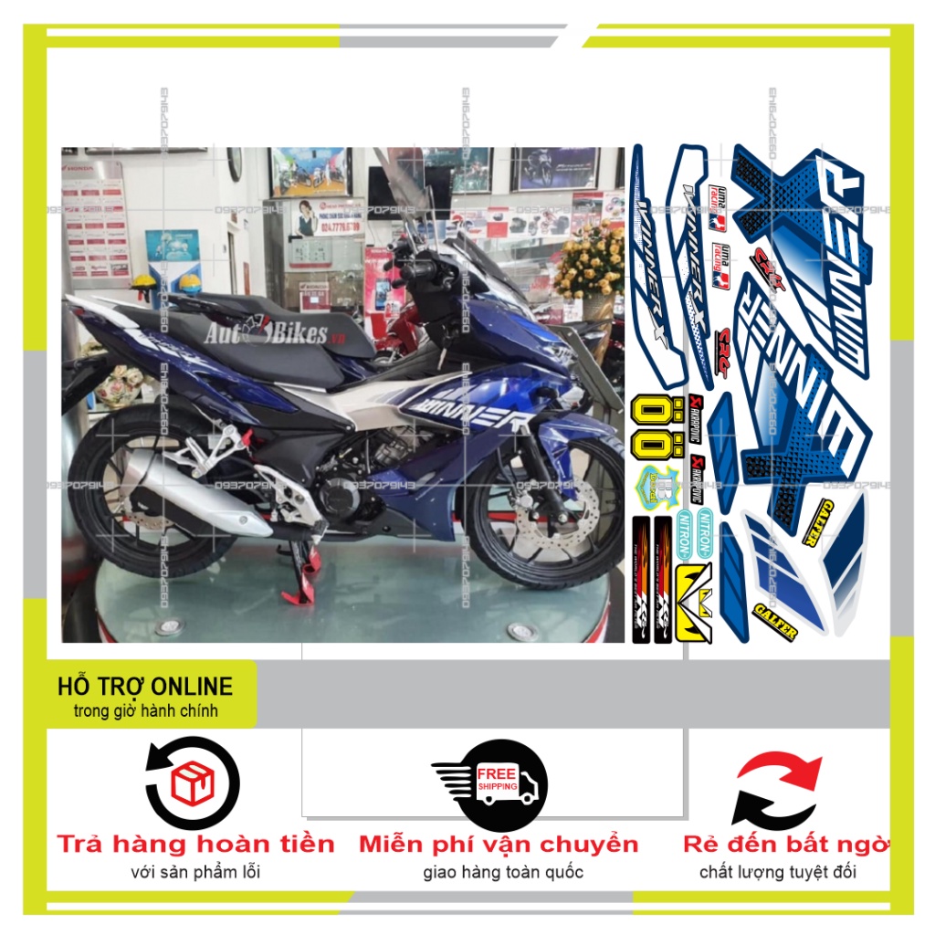 TEM XE WINNER X MẪU ZIN XANH NHỚT -- SHIN DECAL 2