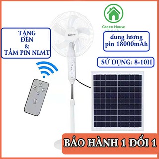 Quạt Năng Lượng Mặt Trời Solar Fan, Quạt Tích Điện Siêu Mát,Tiết Kiệm Điện- Tặng kèm Bóng Đèn Led