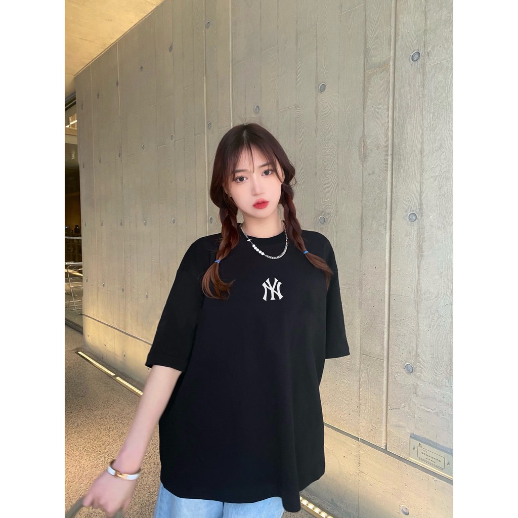 Áo phông mlb nữ form rộng tay lỡ unisex, áo thun mlb nữ form rộng tay lỡ unisex cotton AT120 Miucho in logo