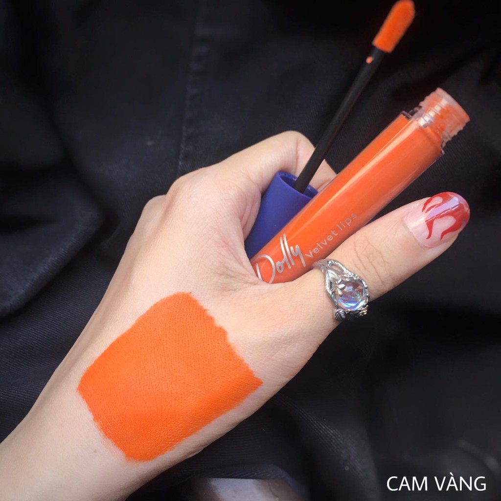 [Cam Vàng ]Son Cao Cấp Dolly Velvet Lips Blue Classic 2020 Màu Cam Vàng Chất Son Mềm Mịn Như Nhung