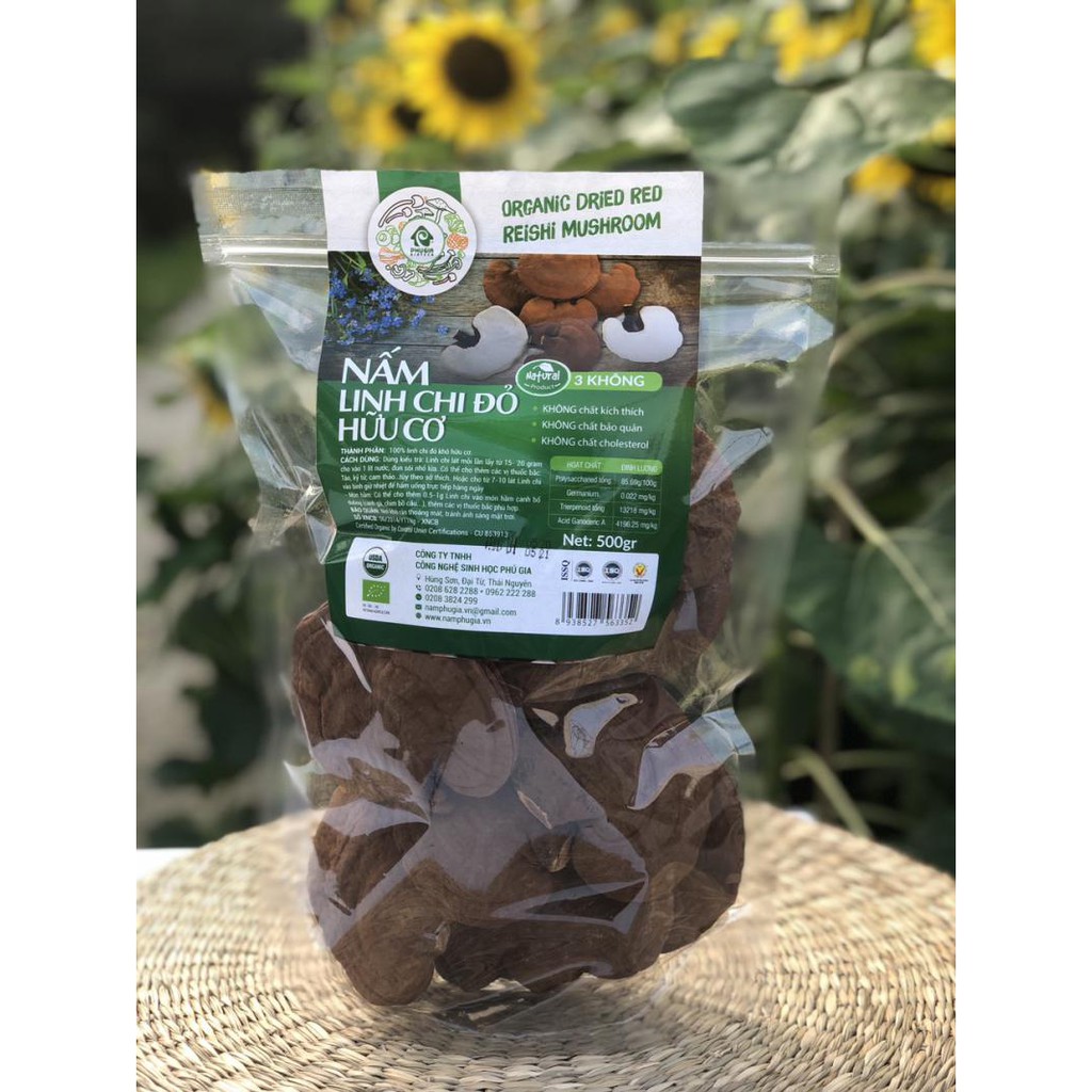 Nấm Linh Chi Đỏ Organic  500g