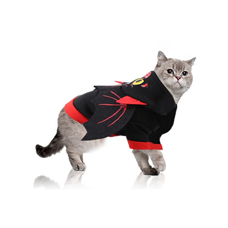 [Áo Hóa Trang Halloween Thú Cưng] ⚡ Bộ Sản Phẩm Chất Liệu ấm Có Nón Trùm Hình Cánh Dơi, Nhện Ngộ Nghĩnh Cho Chó Mèo