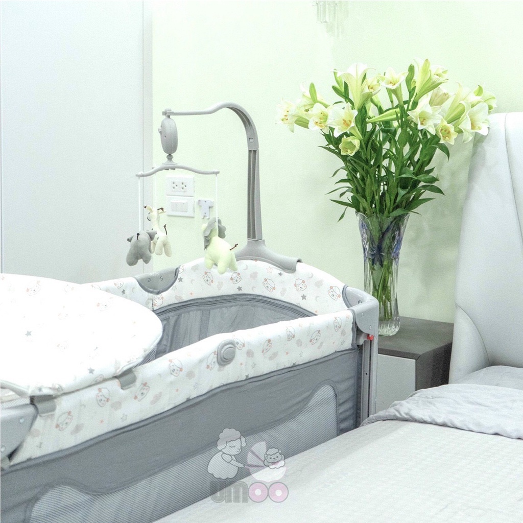 Nôi Cho Bé Đa Năng Umoo UM-08108, Full Tính Năng Gấp Gọn Dùng Cho Bé Từ Sơ Sinh