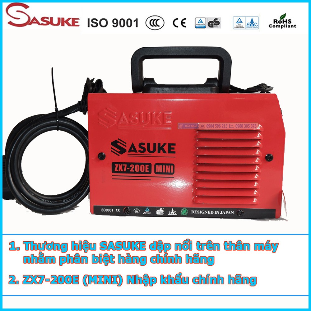 Máy Hàn Điện Tử Mini Inverter Sasuke mã ZX7-200E - Thương hiệu Nhật Bản