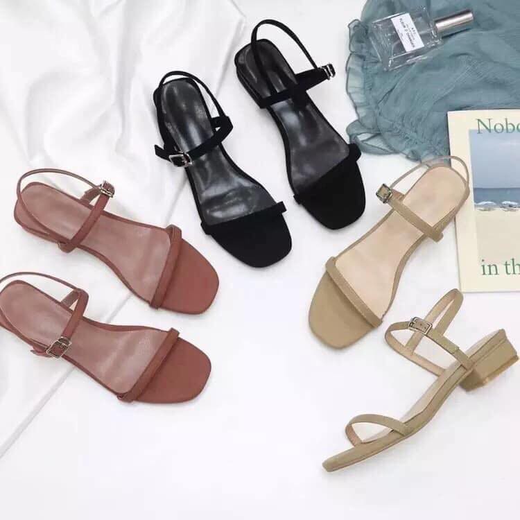 Sandal nữ da lộn quai mảnh