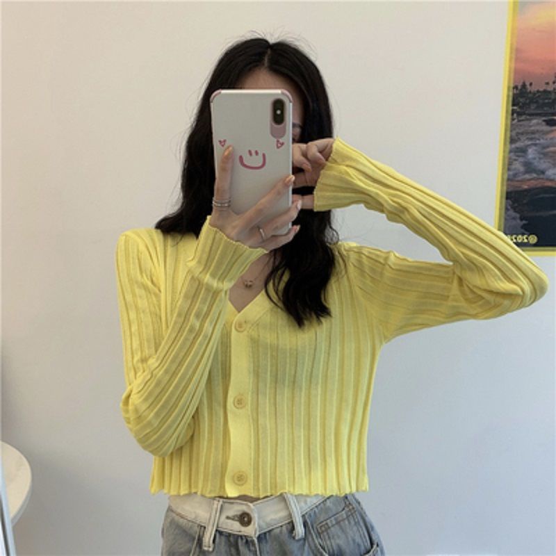 Áo khoác cardigan COZOK dệt kim tay dài chống nắng thời trang