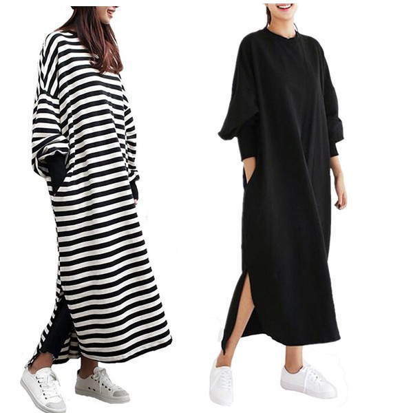 Đầm Maxi Cánh Dơi Xẻ Tà Thời Trang Cho Nữ ZANZEA