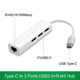 Cổng chuyển Type-C ra Lan và 3 USB 3.0 – USB Hub Type C