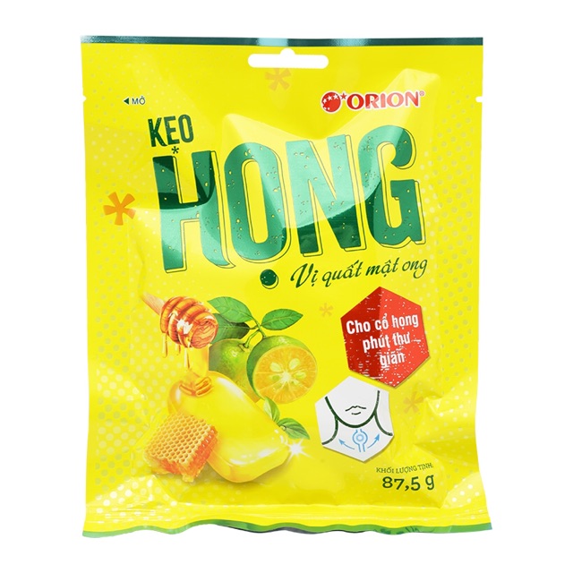 (SIÊU HOT) Kẹo Họng Quất Mật Ong Hàn Quốc Orion mẫu mã mới 87.5g 25 viên