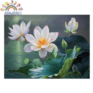 Tranh Thêu Thủ Công 11CT Kích Thước 50x40cm Hình Hoa Sen Tinh Tế