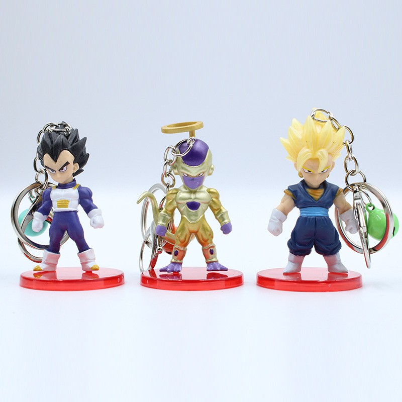 Mô hình móc khoá Dragon ball có chuông 21 mẫu kèm đế trưng bày trang trí bàn làm việc, phụ kiện túi xách, móc khoá