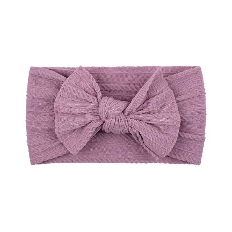 Băng đô cho bé turban bản to nơ vải gân phong cách retro