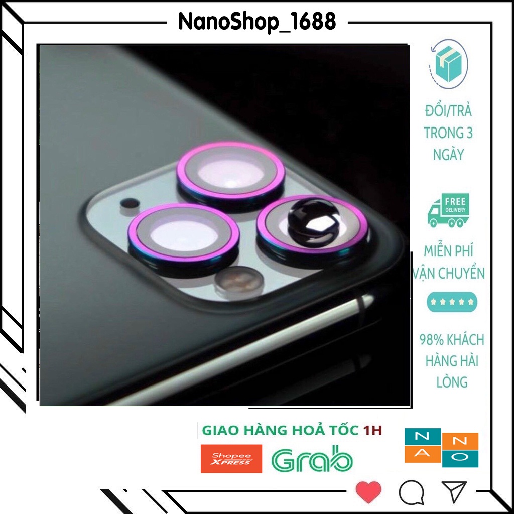 Bộ Miếng Dán KUZOOM Sắc Màu Titan Dán 3 Mắt Bảo Vệ Camera 11,11pro,11promax,12mini,12,12pro,12promax,13,13pro,13promax