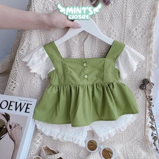 Set áo babydoll cánh tiên quần trắng size 1 2 3 4 5 tuổi MINTSCLOSET Mint's Closet - GA2069