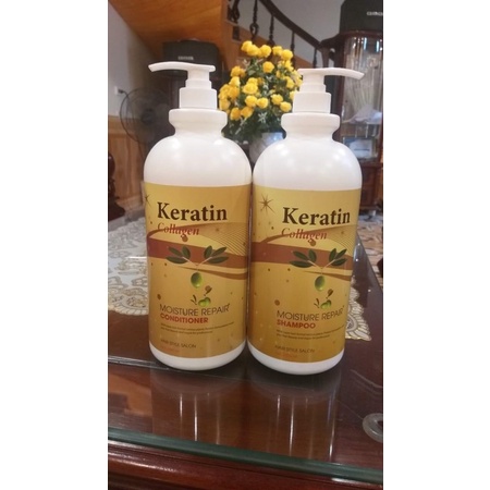 Bộ đôi gội xả Karatin colagen 2000ml dung tích to dùng cho cả gia đình mới