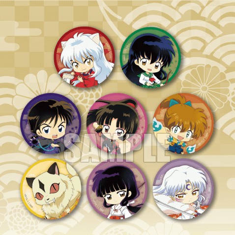 Combo 8 huy hiệu cài áo IN HÌNH InuYasha Khuyển dạ xoa anime chibi dễ thương tiện lợi