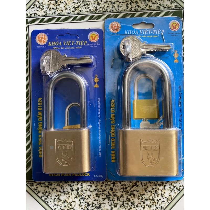 ổ khoá việt tiệp càng dài 5p( mã 01524), 6p( mã 01624)