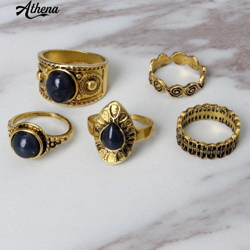 5 Nhẫn Khớp Ngón Tay Phong Cách Bohemian Thời Trang Cho Nữ