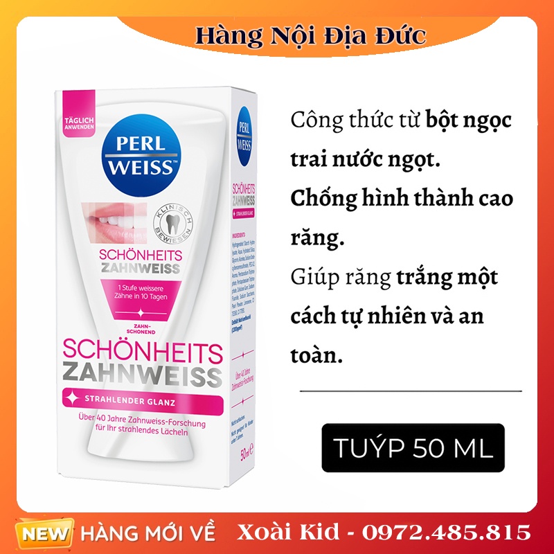 Kem đánh răng làm trắng perl weiss 50ml của đức - date mới đủ bill - ảnh sản phẩm 3