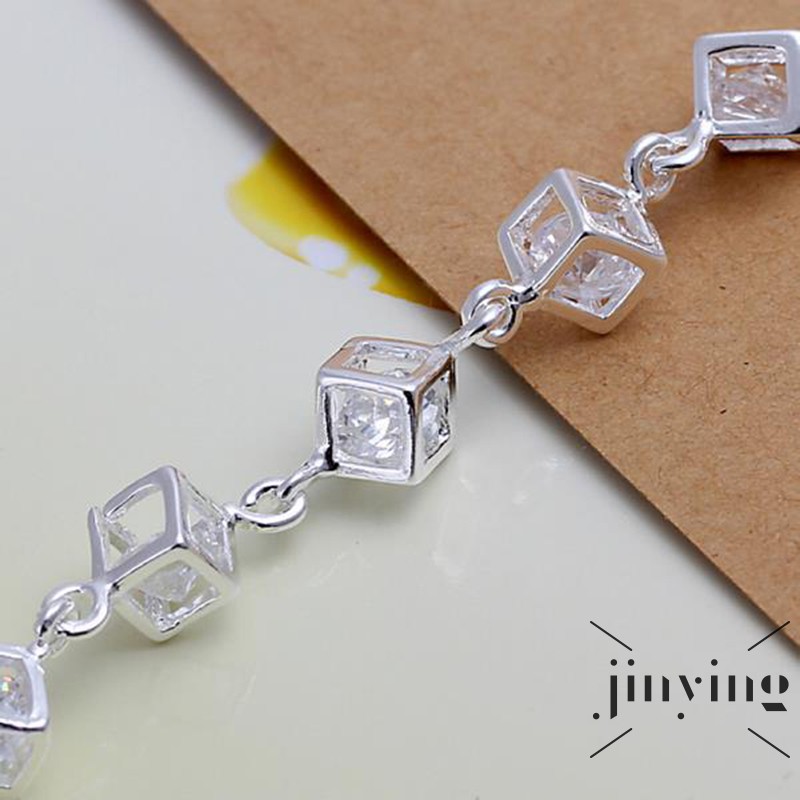 GETNOIVAS Vòng tay mạ bạc 925 dạng chuỗi xích thời trang