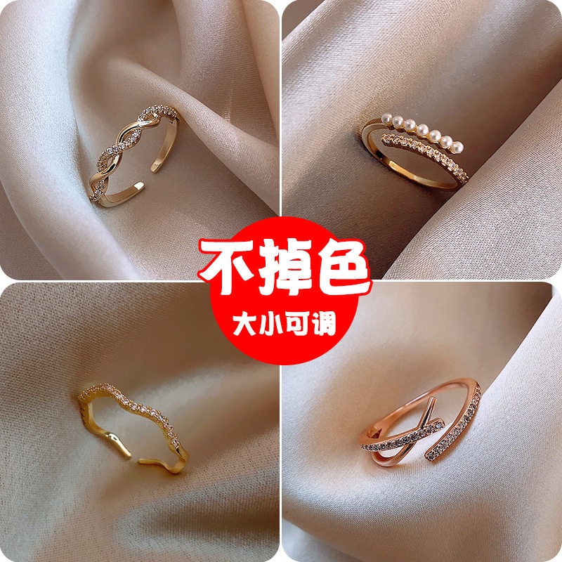 Nhẫn Hở Đính Hạt Ngọc Trai Giả Thiết Kế Đơn Giản 52682